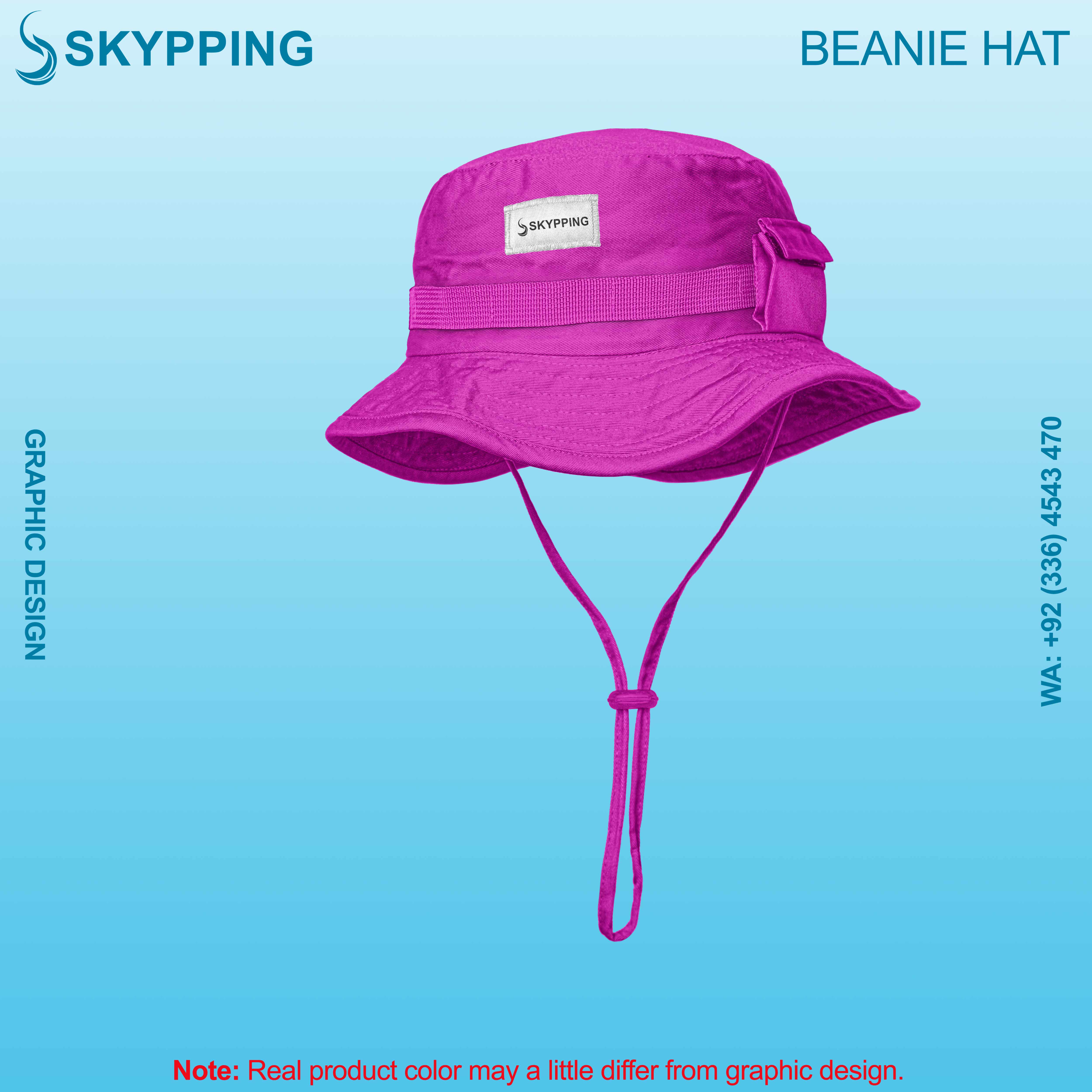 Boonie Hat - Bucket Hat with strip and a side pocket
